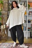 Big Softie Funnel Grunge Knit Ecru